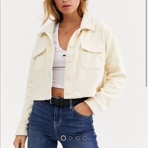 NWT Cotton:On Polly Fleece Button Crop Jacket